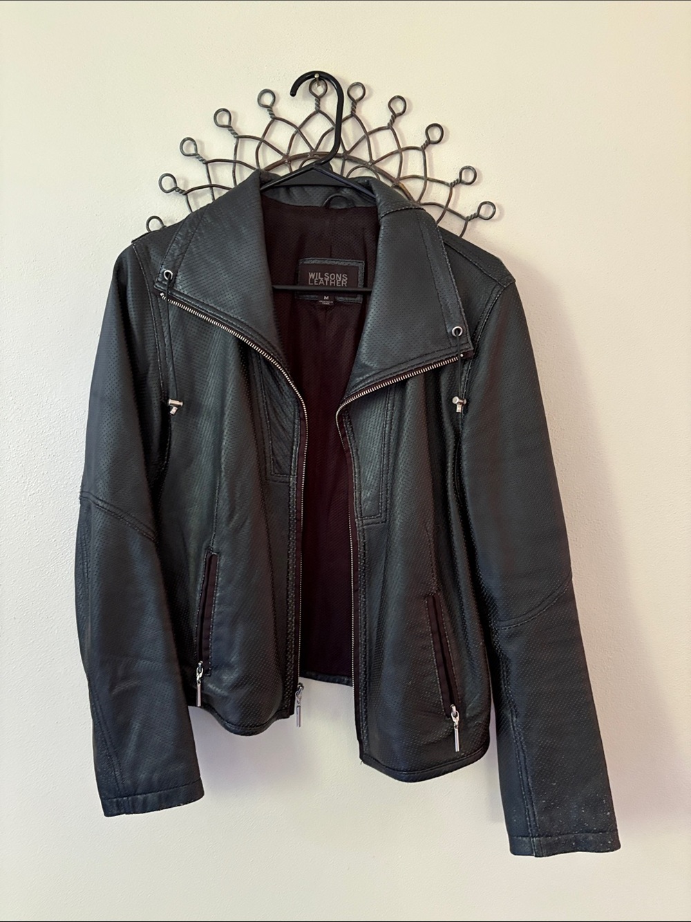 Vintage Wilsons Leather Black Women's Biker-Style Leather Jacket